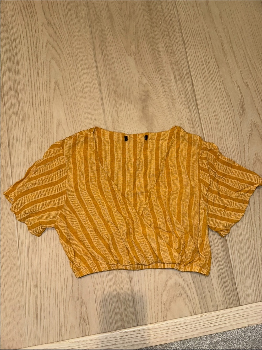 Forever 21 Mustard Yellow Striped Cropped Top